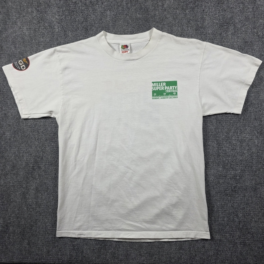 FRUIT OF THE LOOM 100% COTTON HEAVYWEIGHT T-SHIRT WHITE VINTAGE ADVERTISING